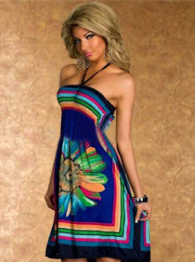 Chic Strapless Print Dresses