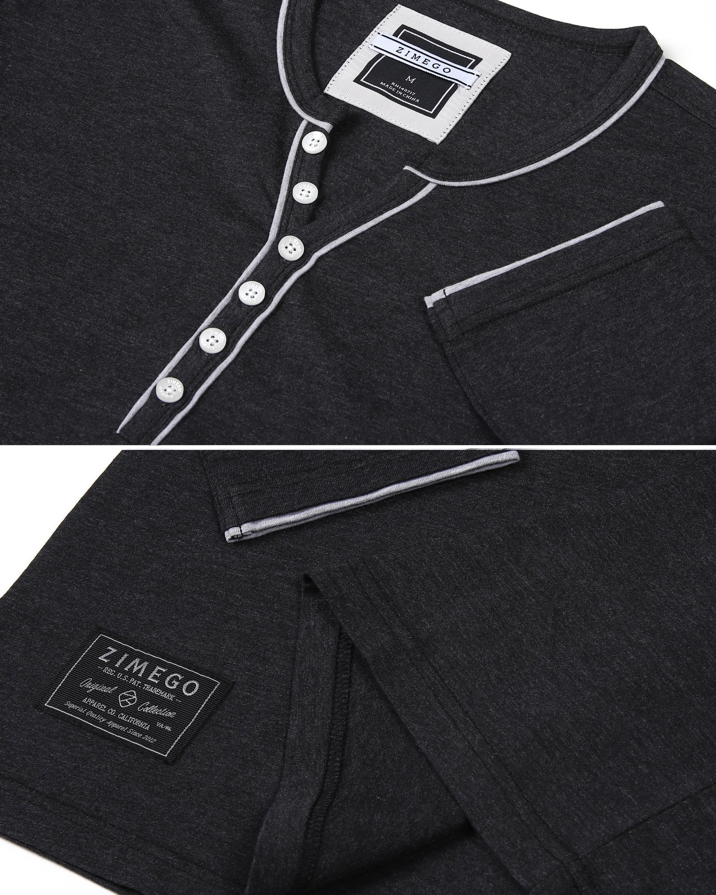 Stretch Long Sleeve Casual Button Henley Fashion Shirts-4