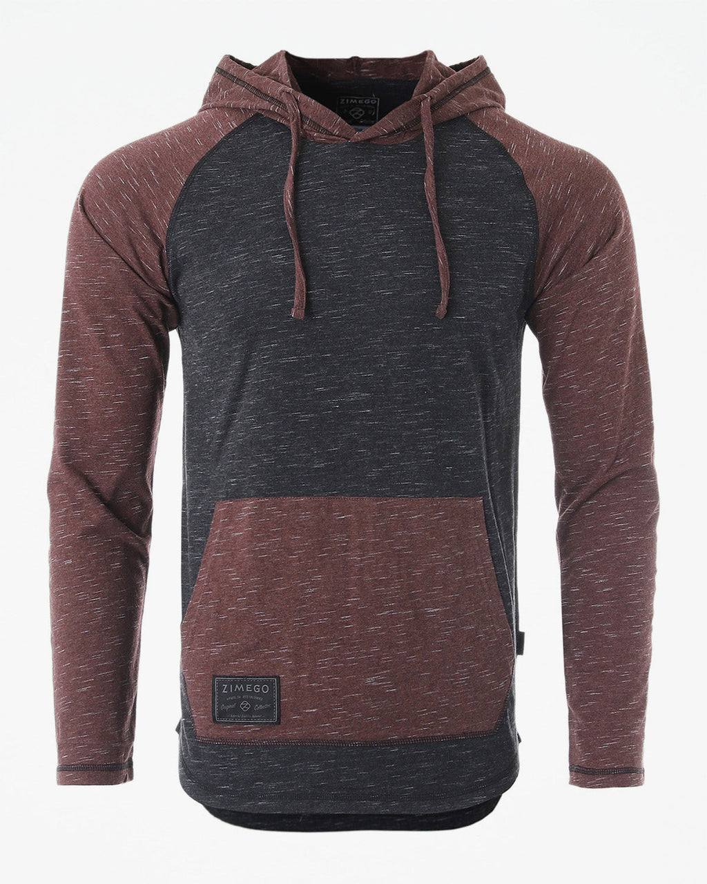 ZIMEGO Mens Long Sleeve Lightweight Hooded Henley – Color Block Pullover Hoodie  for Casual Gym Workout Travel-0