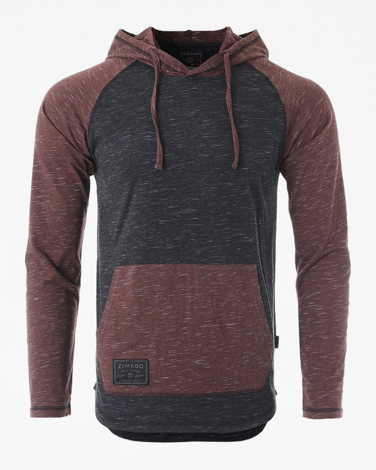 ZIMEGO Mens Long Sleeve Lightweight Hooded Henley – Color Block Pullover Hoodie  for Casual Gym Workout Travel-0