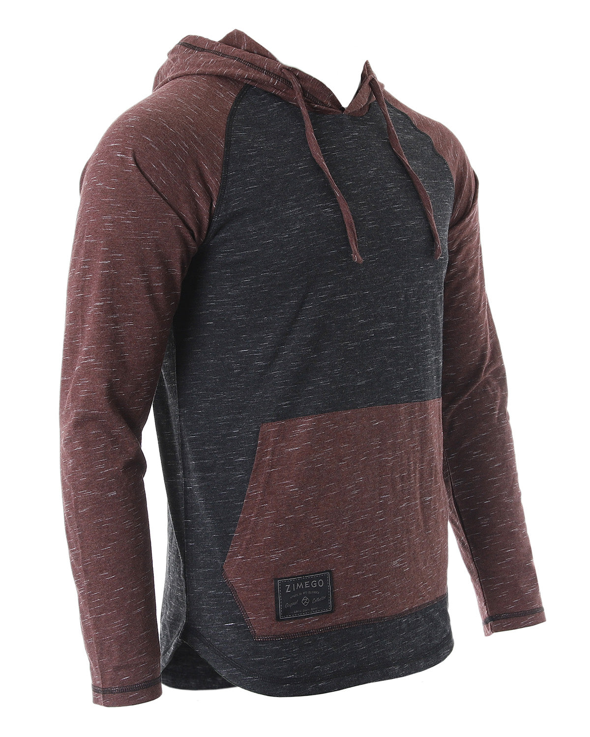 ZIMEGO Mens Long Sleeve Lightweight Hooded Henley – Color Block Pullover Hoodie  for Casual Gym Workout Travel-1