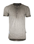 ZIMEGO Men's Vintage Color Dyed Short Sleeve Crew Neck Chest Pocket Henley Shirt-1